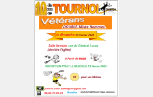 Le club de badminton de teteghem  tournoi LOISIR VETERANS